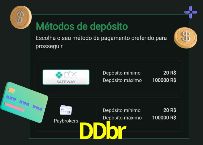 O cassino DDbr oferece uma grande variedade de métodos de pagamento